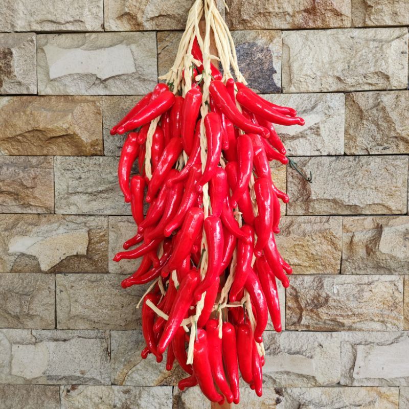 Cabe,Bawang Merah & Putih Gantung Artificial Hiasan Dapur