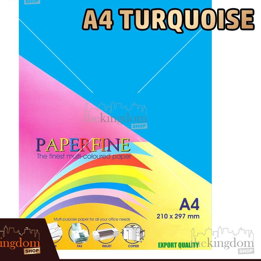 

Baru - Paperfine Kertas HVS Warna A4 Turquoise Biru Tua Isi / 100 Lembar ... ...