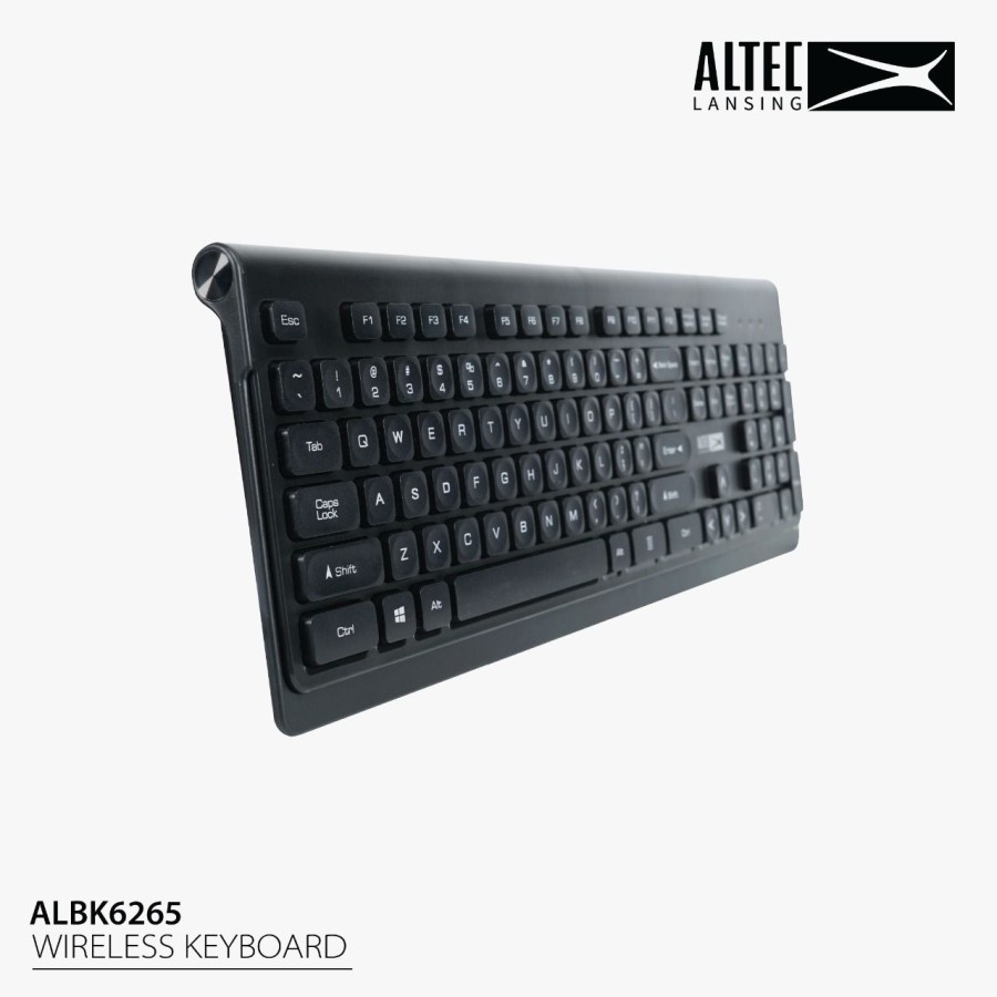 Keyboard altec lansing wireless 2.4ghz usb 104 key membrane full size silent for office gaming pc laptop cpu albk6265 albk-6265