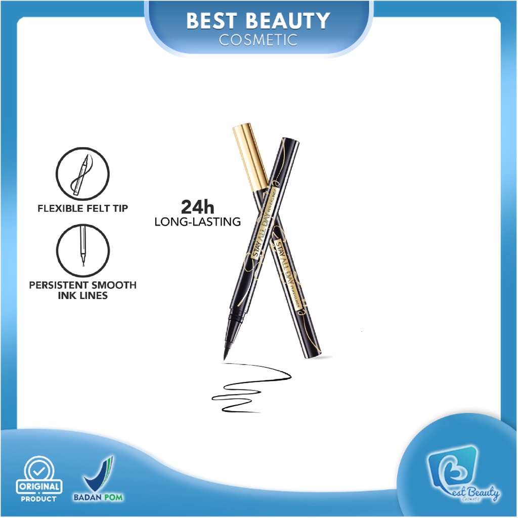 ★ BB ★ Y.O.U Stay All Day Pen Eyeliner pensil [Waterproof | Tahan Hingga 24 Jam | Black | Hitam]-YOU