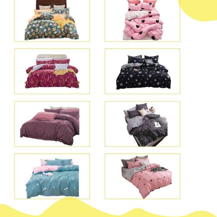 Suplier1st--Bedcover set 180x200 ukuran king sprei selimut extra besar | jumbo/tebal full set sprei 