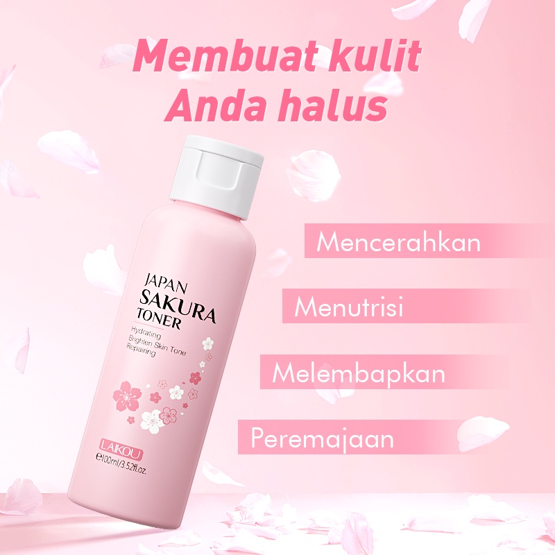 LAIKOU Sakura Serum Meremajakan Kulit Cream Pelembab Toner Meringankan Bintik Perawatan Kulit