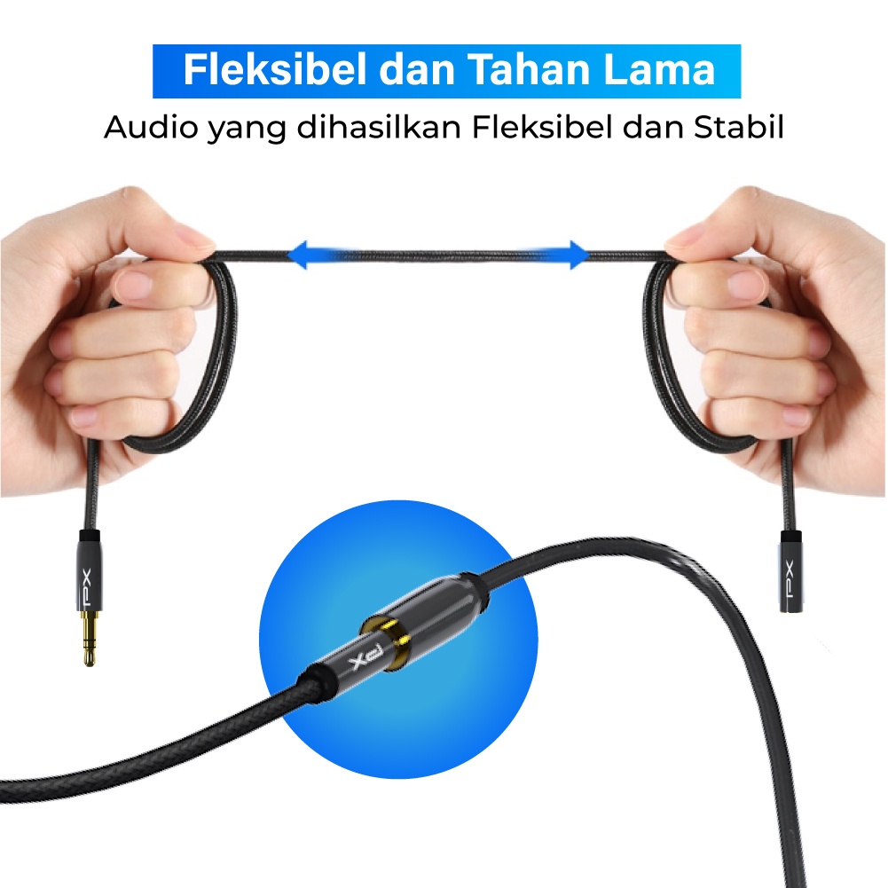 Kabel Aux Extension Audio 3.5mm Male to Female 0.5M PX CO-YP0305