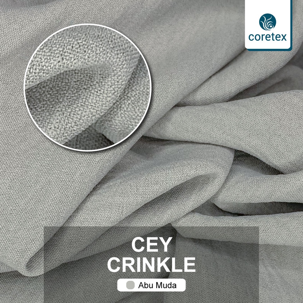 Kain Crinkle Airflow By Maxima 0,5 Meter - Warna Abu Muda