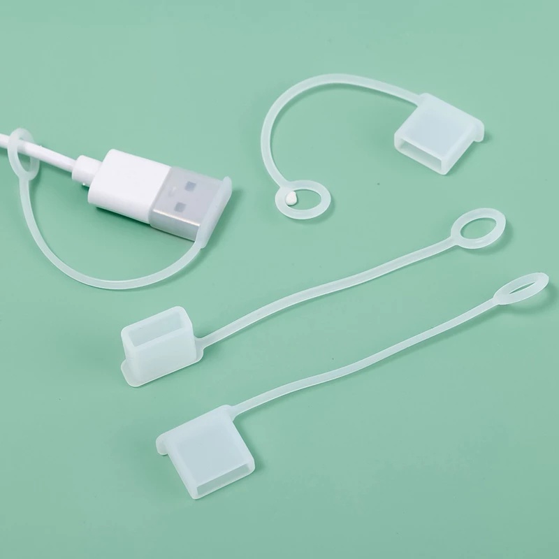 1 / 5Pcs Cover Kabel Charger USB Tipe c Anti Hilang / Debu / Air Bahan Silikon