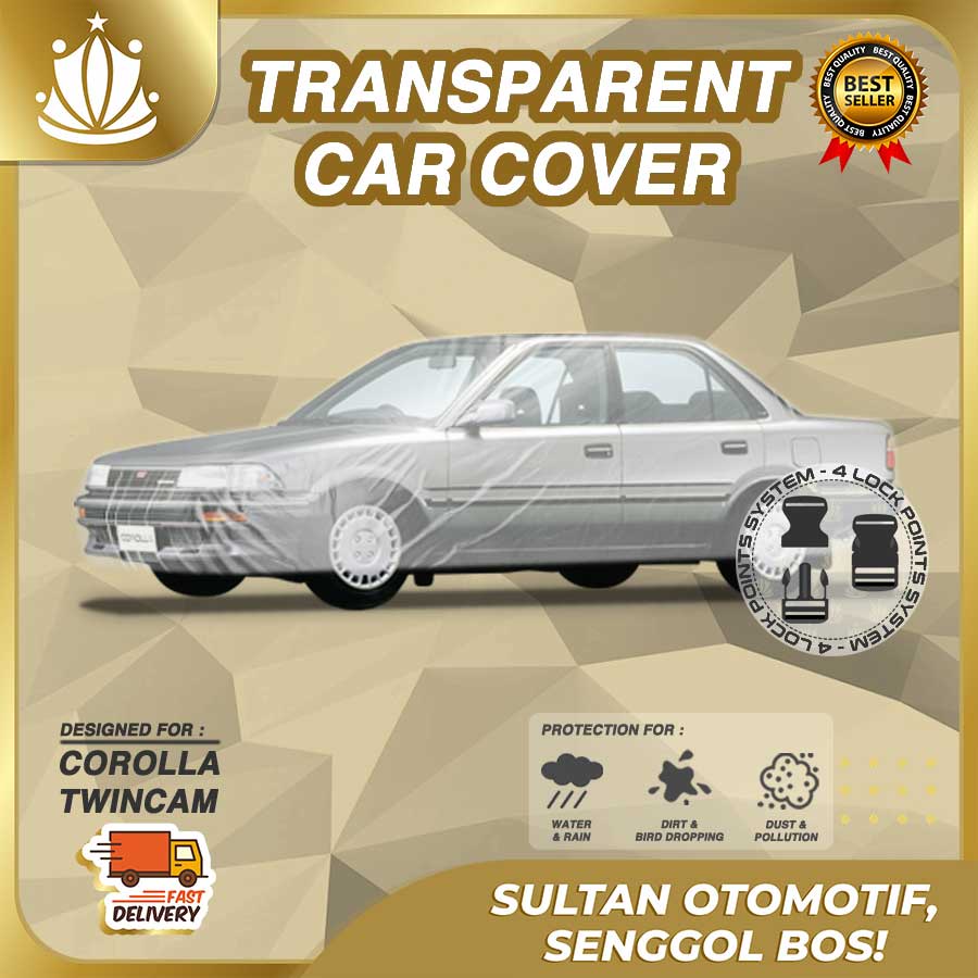 Body Cover Mobil Plastik TEBAL Corolla Twincam WATERPROOF