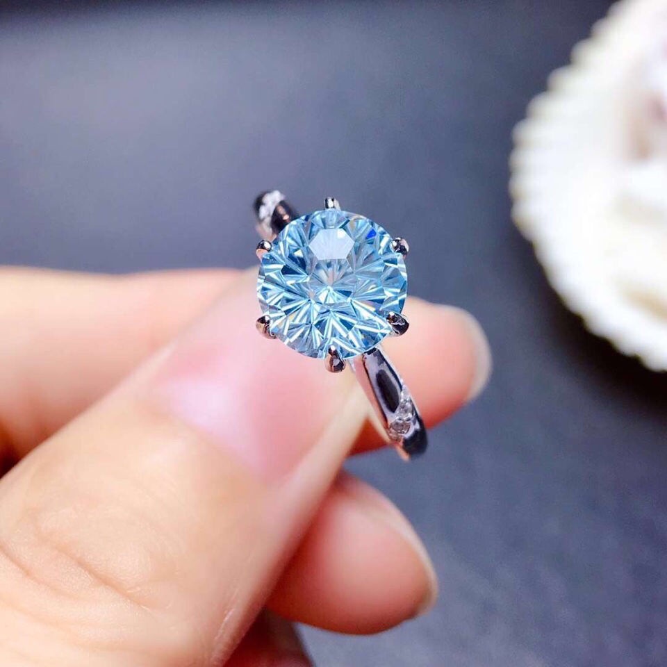 CANTIK BANGAT!!!WARNA LANGIT BIRU WOW CANTIK SEKALI!!!Cincin titanium warna biru