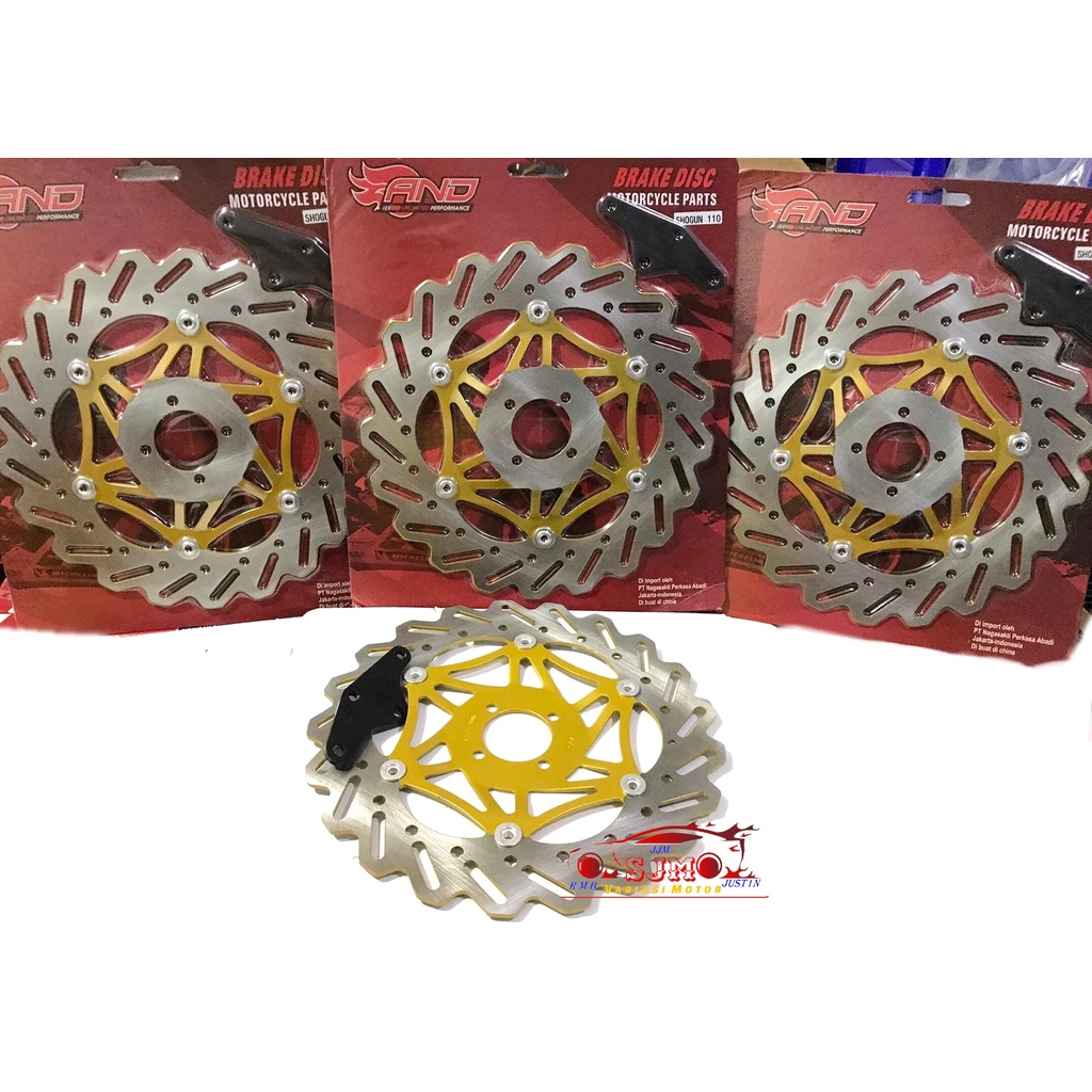 PIRINGAN DEPAN SHOGUN 110-SATRIA 2TAK-SATRIA HIU-SATRIA LUMBA LUMBA-TORNADO DISK CAKRAM 300mm plus breket