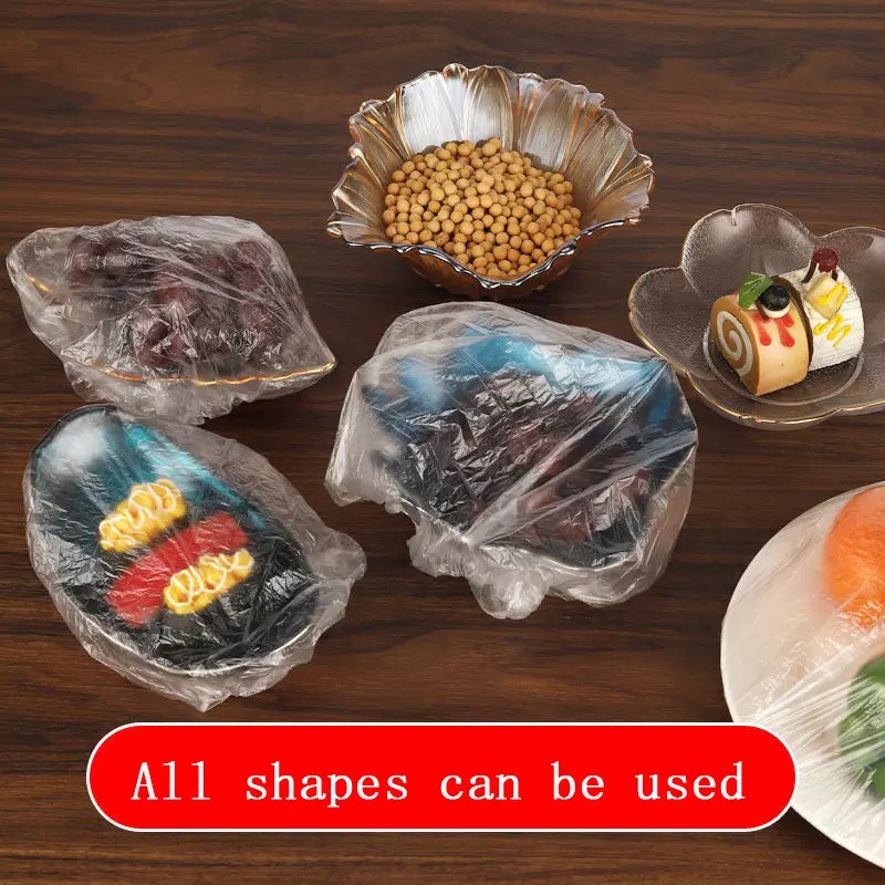 AVVET Plastik Wrapping Pembungkus Makanan Transparan Sekali Pakai 100 Pcs Easy Plastic Food Cover Disposable Free Pouch Penutup Pelindung Makanan Microwave Anti Bau