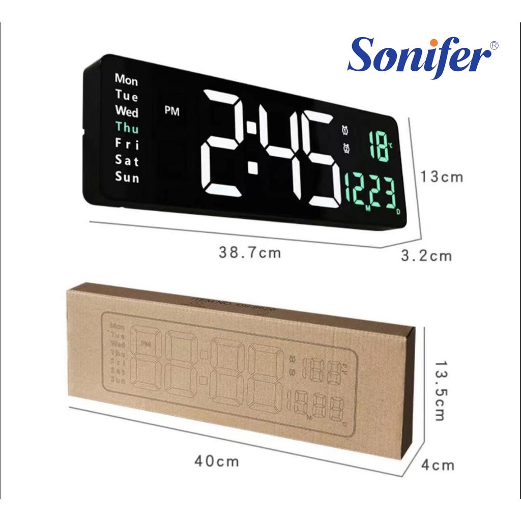 Jam Timer Digital Countdown Stopwatch SONIFER 39 x 13 cm via Remote