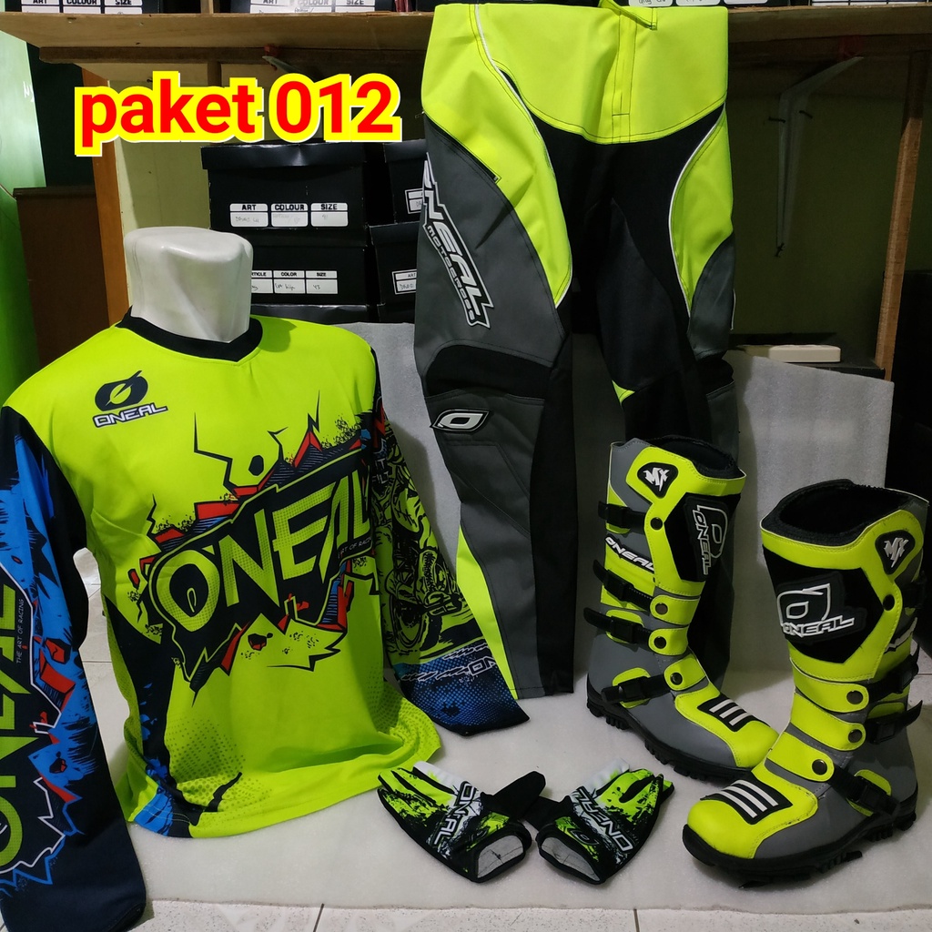 promo satu set sepatu cross trail jersey sett dan glove print terlaris setelan offroad motor cross t