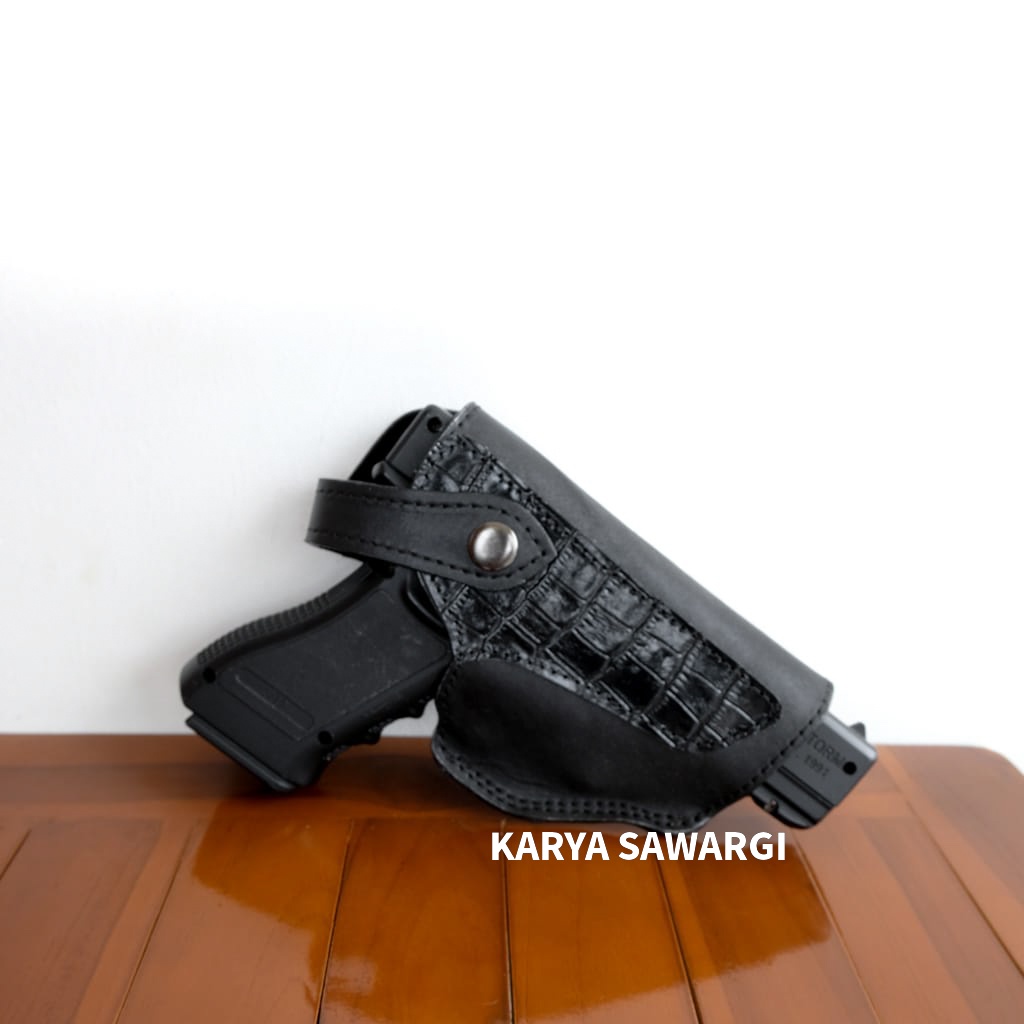 Holster Sarung pistol Kulit Fn, Baretta, glock, HS  Dll.