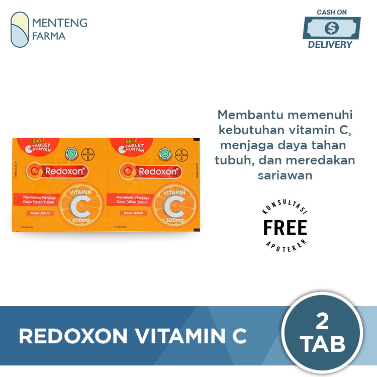 Redoxon Vitamin C 500 Mg 2 Tablet - Vitamin C Tablet Kunyah