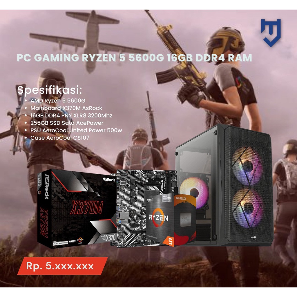 PC Gaming Ryzen 5 5600G 16GB DDR4 RAM
