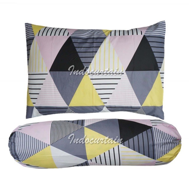 SEPREI SPREI TERLARIS MOTIF KOTAK-KOTAK PASTEL DAN PIRAMID KATUN LOKAL - Piramid Pink, Sarban Sargul