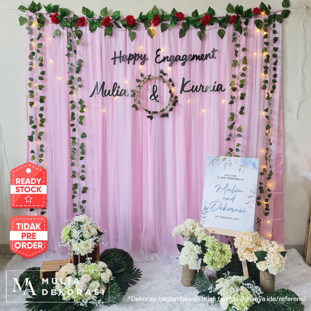 Dekorasi Bekdrop Lamaran Nikahan Syukuran Aqiqah Khitan Background Dinding Paket Mulia OO