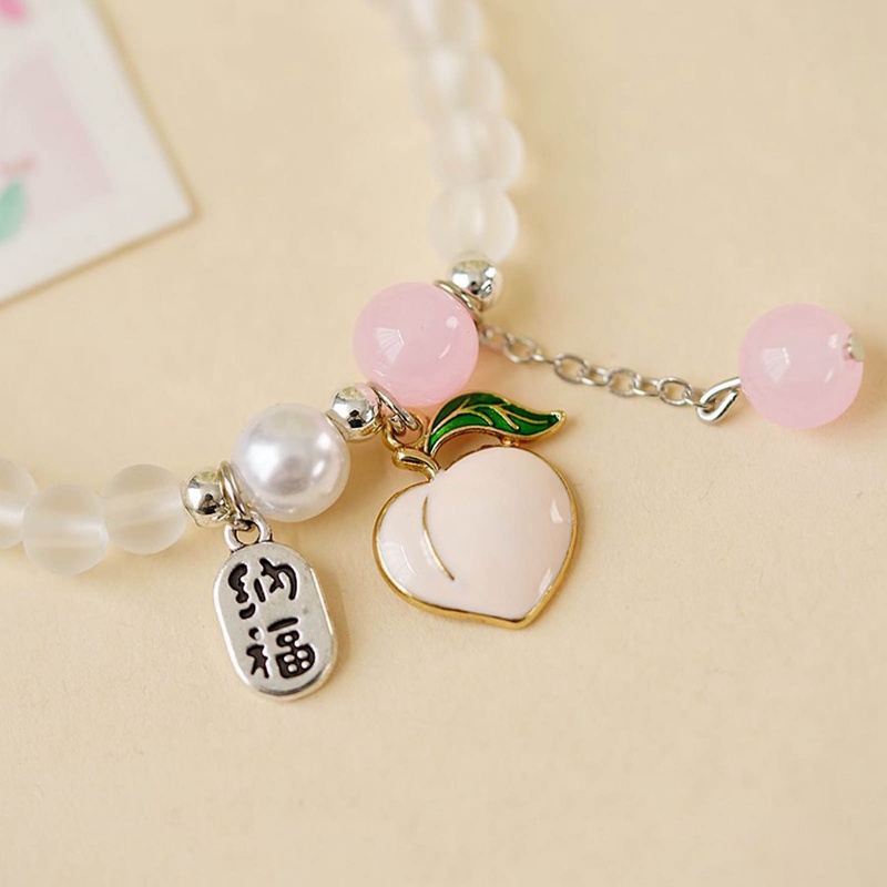 Gelang Tali Elastis Hias Manik-Manik Kristal Buah Warna-Warni Gaya Korea Untuk Wanita