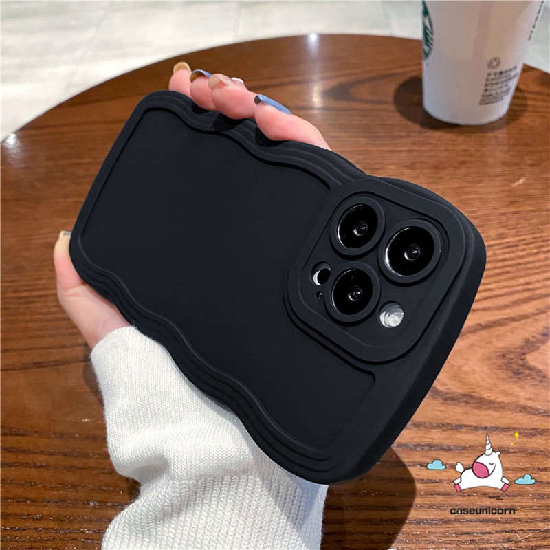 Case Vivo Y15s Y36 Y02 Y35 Y21 Y02T Y33s Y16 Y11 Y02s Y12 Y75 Y12i V25 V25E Y22 Y20 Y15 Y15A Y12s Y17 V20 V21 Y30 Y21s T1X Y91C Y1s Y55 Wave Edge Simple Solid Candy Color Cover