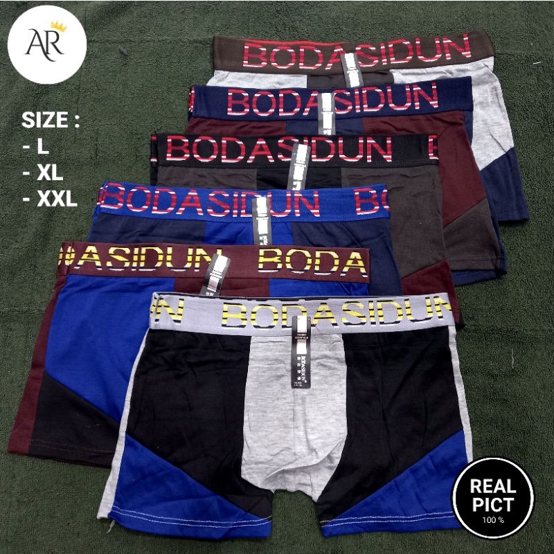 CD celana dalam Boxer pria dewasa kualitas premium "Isi 3 lembar"  ukuran L.XL.XXL //Boxer bodasidun