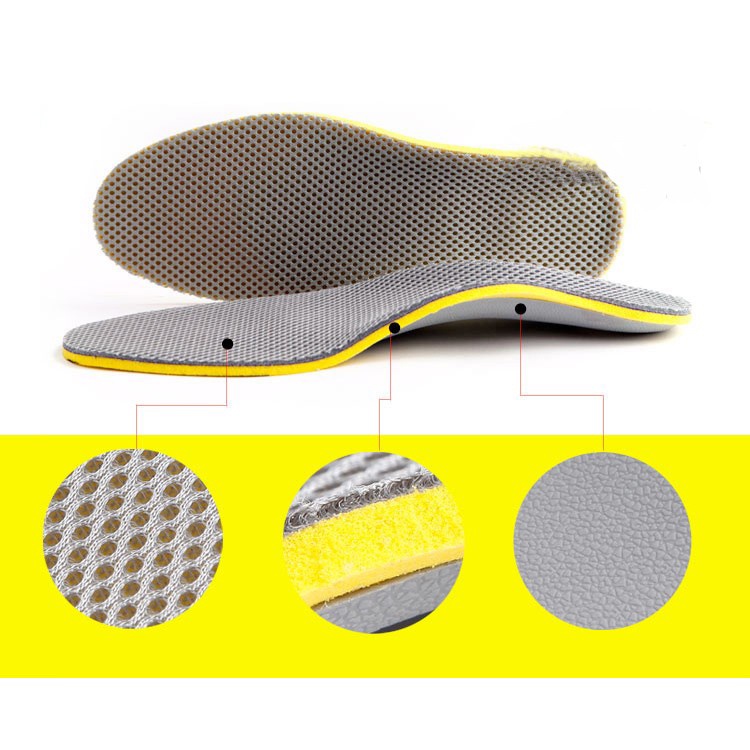 [TOSERBA_EMAK] - Sol Sepatu 3D Premium Orthotics Flat Foot Size L 41-45 - Gray/Yellow