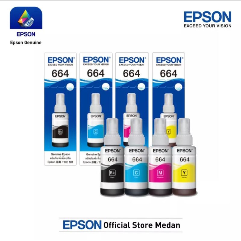 Tinta 664 Untuk Printer : L100 L110 L111 L120 L121 L360 L310 L132 L200 L210 L211 L220 L222 (Dikirim Dari Kota Medan)