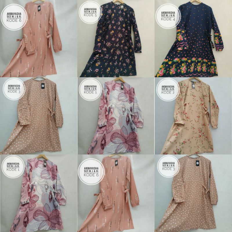 SALE Tunik wanita Akmayasha size M, L dan XL motif bunga