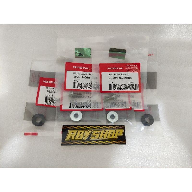 Baut Set Bosh Karet Cover Tutup Knalpot Vario Beat Scoopy Genio Spacy Original Honda