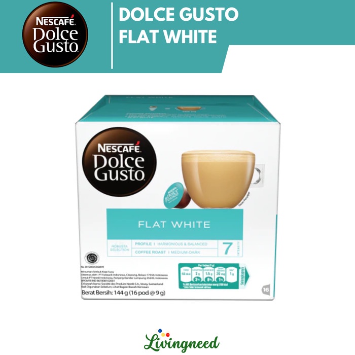 

Nescafe Dolce Gusto Capsule FLAT WHITE Kapsul Kopi