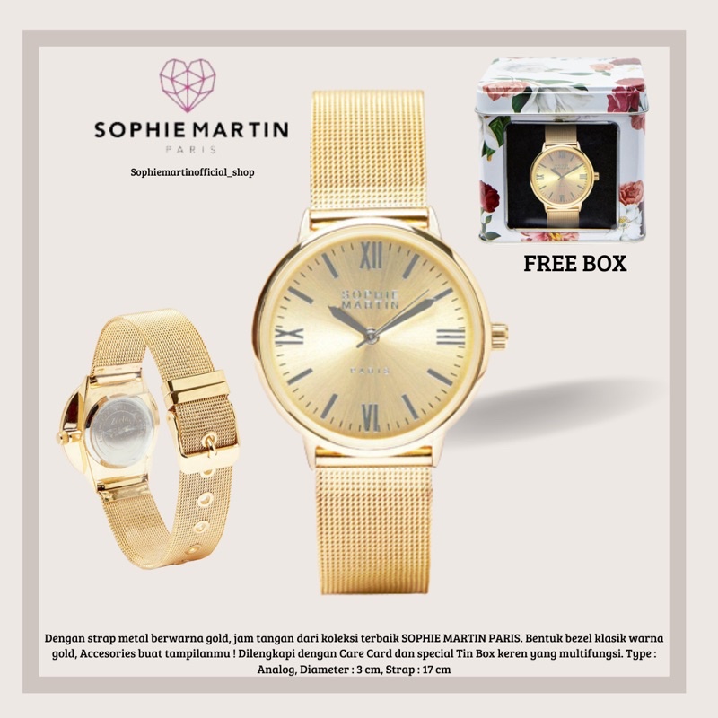 [NEW ARRIVAL] JAM TANGAN CEWEK WANITA STRAP METAL ZARLLAA GOLD SOPHIE MARTIN OFFICIAL ANTI AIR PROMO