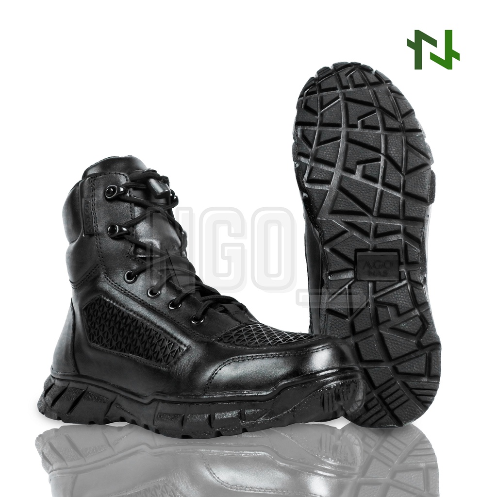 NGO Sepatu PDH-PDL Boa Odigos Black Edition FULL Kulit Asli