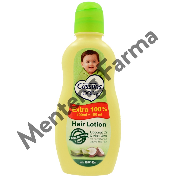 Cussons Baby Hair Lotion Coconut Oil &amp; Aloe Vera 100 mL - Hair Lotion untuk Melembabkan Rambut dan Kulit Kepala Bayi