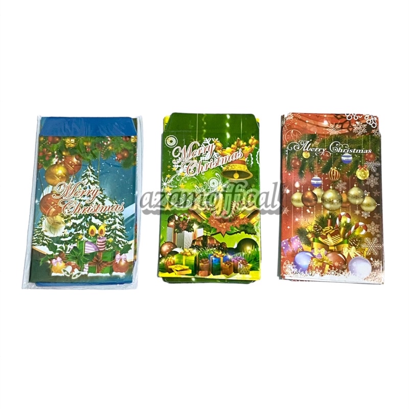 

(10pcs) AMPLOP ANGPAU NATAL MERRY CHRISTMAS MERAH GOLD HIJAU