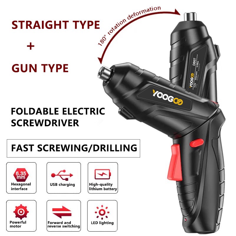 47PCS In 1 Bor Obeng Elektrik Cordless Screwdriver Set Mini  Rechargeable Portable Obeng Bor