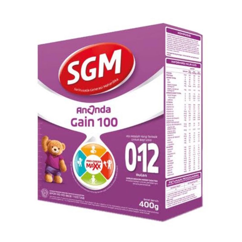 SGM Ananda Gain 100 0-12 Bulan Susu Bubuk 400 g