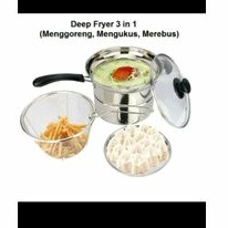 Panci  3 in 1 Kukus Rebus &amp; Goreng  set 22cm Panci Penggoreng Kentang &amp; Aneka Masakan Crispy