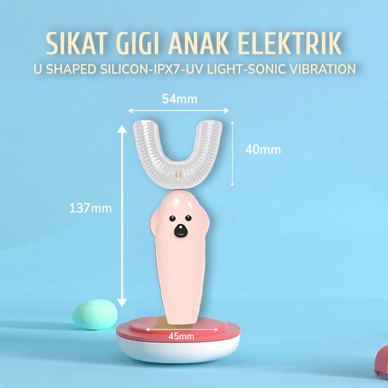 Sikat Gigi Anak toothbrush  Elektrik U Shaped Silikon