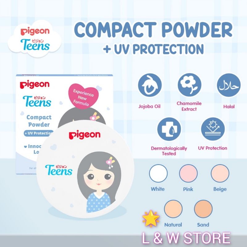 PIGEON Teens Kaca Compact Powder + UV Protection 14Gr