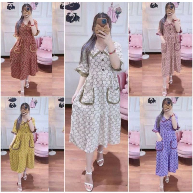 SAKURA DRESS// DASTER SAKU WANITA KEKINIAN BUSUI RAMPEL// DASTER BRANDED KEKINIAN// DASTER RENDA ARAB VIRAL// DRESS WANITA MOTIF JUMBO AYUNING. ID