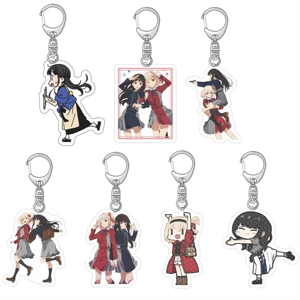 Needway Liris Recoil Keyring Anime Kartun Lucu Mizuki Nakahara Takina Inoue Key Ring