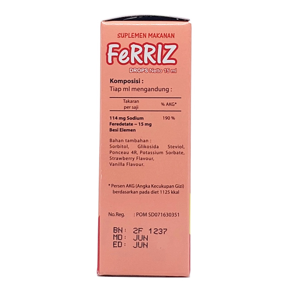 Ferriz Drops 15ml Suplemen Zat Besi Anak dan Bayi untuk Nafsu Makan