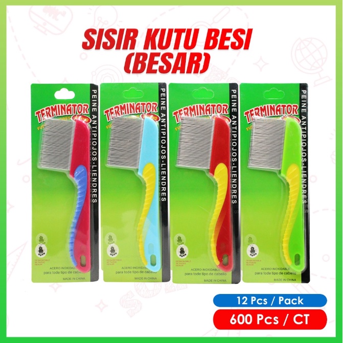 #LC-BeautyTools Sisir Kutu Gagang Panjang / Serit Logam Kutu Dan Ketombe