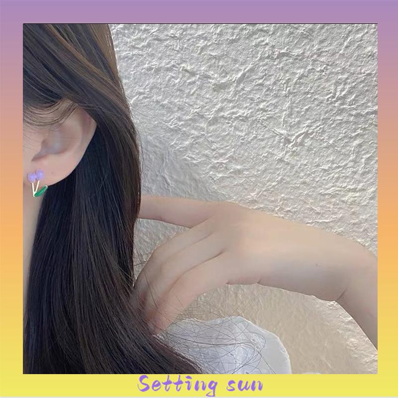 Anting Set Perhiasan Anting-anting Kupu-kupu Bunga Berwarna-Warni TN