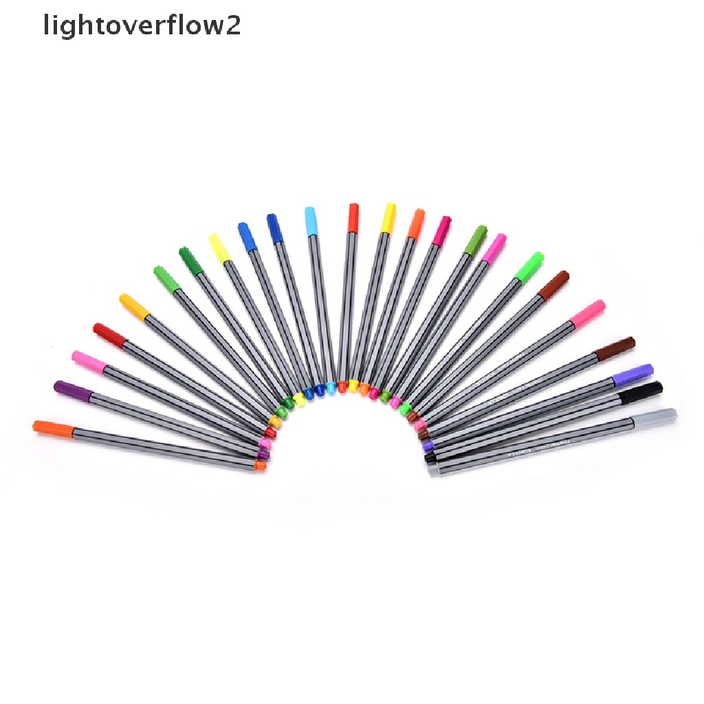 (lightoverflow2) 24 Pcs / Set Spidol Fineliner 0.4mm Kualitas Bagus