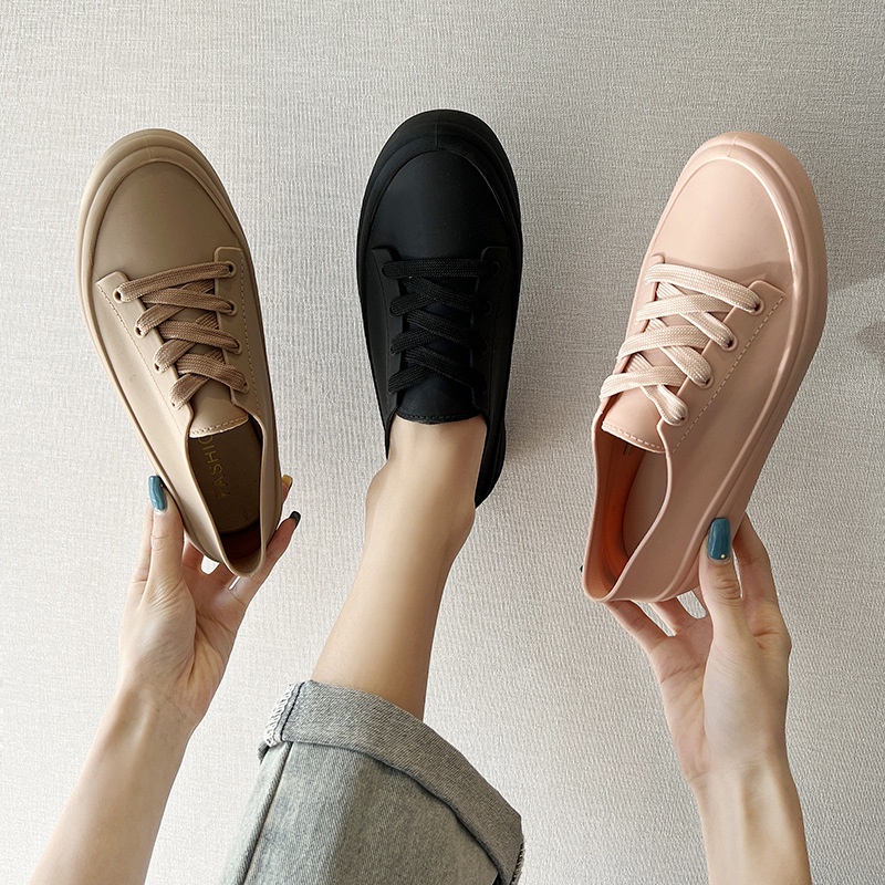 ❀ Chingu ❀ SEP006 (Tanpa Kotak) Sepatu Wanita Karet Polos Simple Warna Sport Casual Import Murah