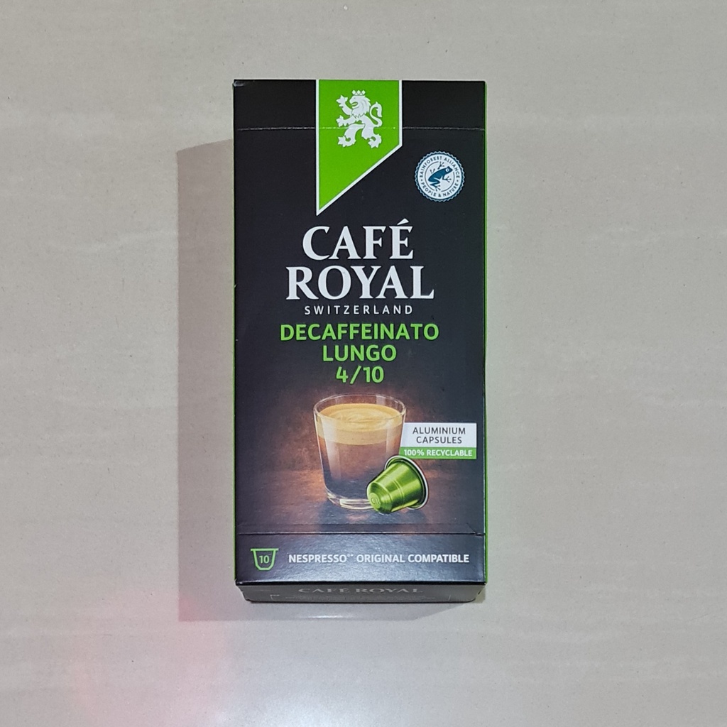 Nespresso Pro Compatible Cafe Royal Decaffeinato Lungo 10 Aluminium Capsules