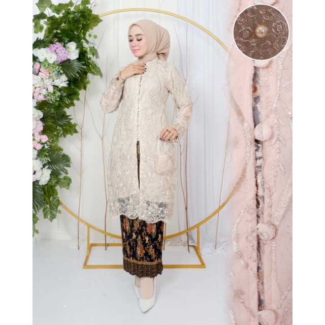 Permata Olshop / Atasan Kebaya Kancing Kamala DJ / Kebaya Modern/ Kebaya Busui Tunik / Kebaya Kondangan / Kebaya Tunik Jumbo 3L 4L 5L