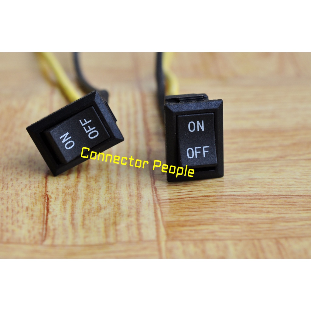 PNP Saklar Switch ON OFF Kecil Kaki 2 Hitam + kabel