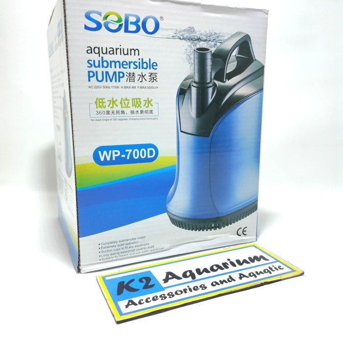 HEMAT LISTRIK SOBO 700D pompa air celup kolam ikan koi vertikal filter