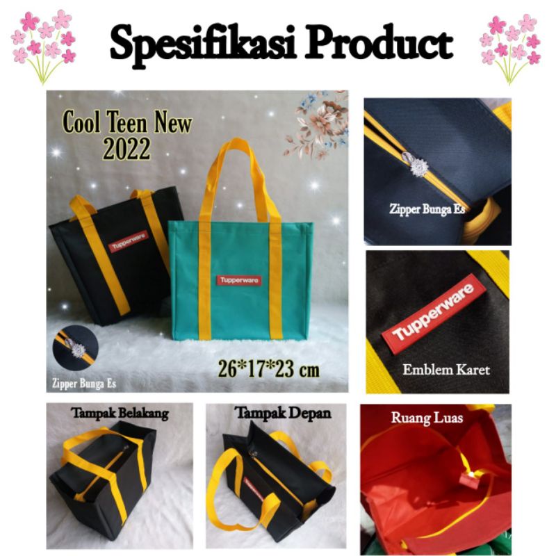 Tas bekal Terbaru New Cool Teen  2022 ( Zipper bunga Es )