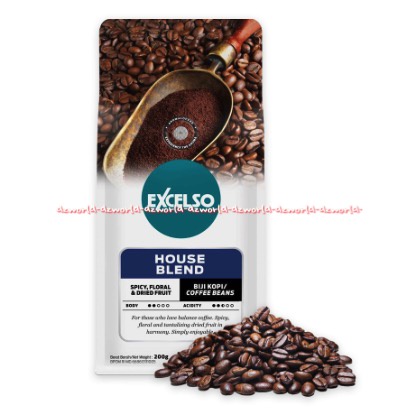 Excelso House Blend 200gr Spicy Floral Dried Fruit Kopi Ekselso Coffee Excelko Biji Kopi Ekselso Exselso Coffee Beans 200 gram